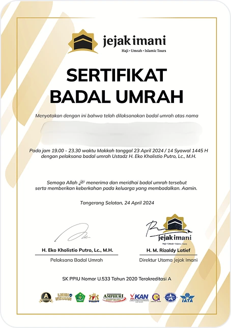 Badal umroh testimony 1